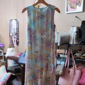 Calvin Klein Blue Floral Midi Dress